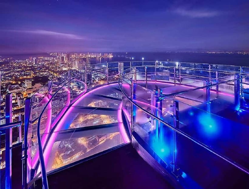 George Town: The Top Penang Entry Ticket - The Top Rainbow Skywalk: glass views from Level 68