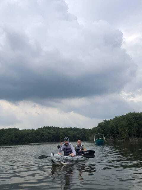 Johor: Sungai Lebam Kayaking with Transfer - The safety boat rendezvous and return trip