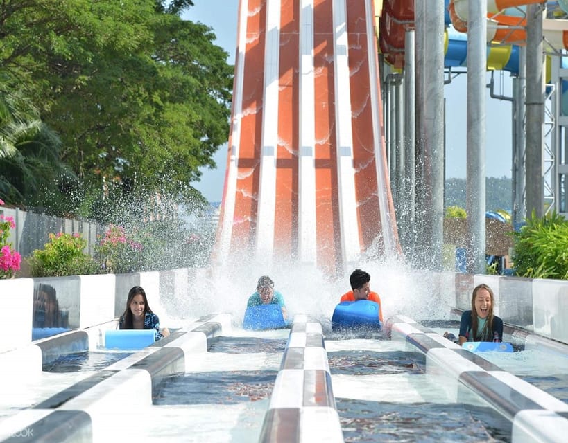 Langkawi: Splash Out Water Theme Park Admission Ticket - The ride lineup you should prioritize, Tower slides and the River of Life contrast