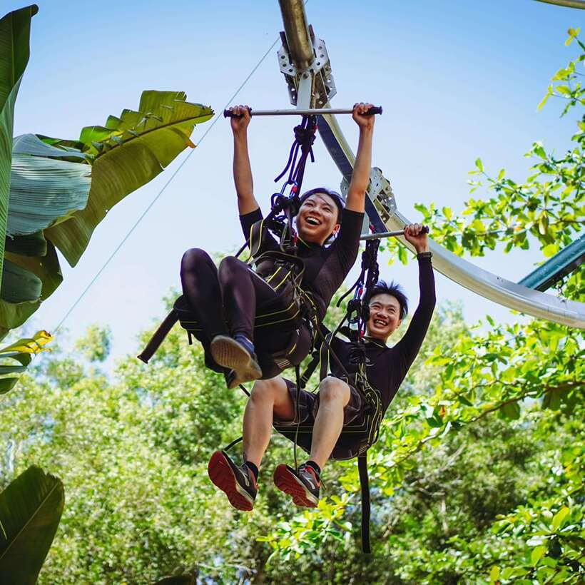 Penang: ESCAPE Theme Park Entry Ticket - Monkey Business rope course: 111 jungle-canopy challenges you can pace