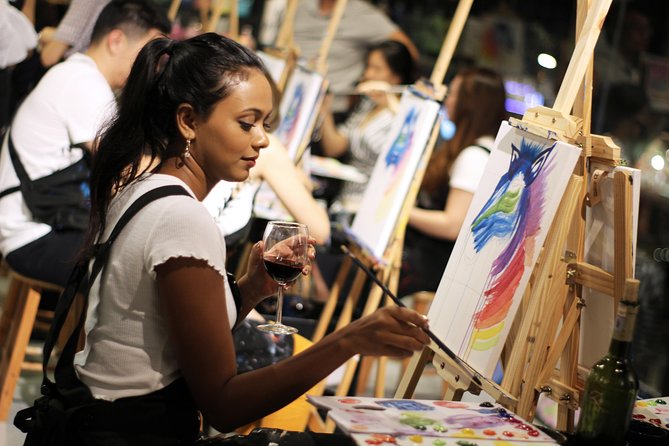 Sip & Paint Night - A cozy paint-and-sip setup in Kuala Lumpur